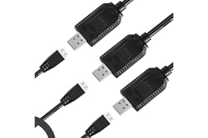 EatPitaya 3Pcs 7.4V USB Charger Cable with XH-3P Connector Plug, Smart IC Protection Compatible with 1A 2S 7.4V LiPo Batteries for RC Drones/Quadcopter/Vehicles with XH-3P Connector