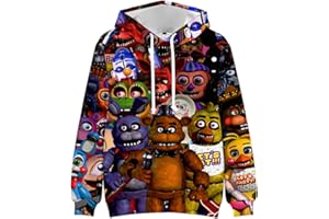 JILIJIA Five Night Game Sudadera con capucha 3D con capucha para Navidad, amigos, familia, regalos de cumpleaños de Acción de Gracias, disfraz de FNAF)