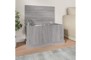 IKAYAA Baule da Esterno in Legno Box Giardino Baule da Giardino per Esterno Cassapanca Contenitore da Esterno per Mobili da Giardino Cuscini da Esterno-Grigio sonoma-70 x 40 x 38 cm