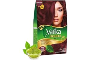 Vatika Naturals Henna Burgundy Hair Colours - 60g (6 x 10g Sachets),100% Ammonia Free, For Vibrant Color, Shine, & Coverage (Packaging May Vary)
