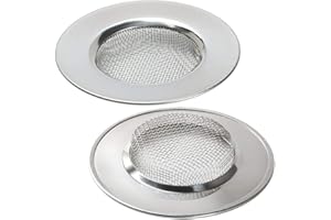 UNGFU MALL 2 PCs 7.5 X 1.8 CM Bathroom Shower Hair Sewer Plug Cleaner Wash basin Metal Hairs Trap Catch Hole Bathtub Drain Catcher Bath Strainer Mesh Long Hair Filter