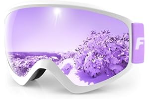 Findway Masque de Ski Protection pour Enfant 5 à 16 Ans Lunette Ski Masque Ski OTG de Garçon ou Fille Anti-UV Antibuée Compatible avec Casque pour Ski Snowboard Autres Sports Hiver