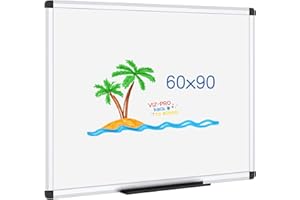 ‎VIZ-PRO Magnetisches Whiteboard 90x60 cm – mit Aluminiumrahmen und Stiftablage, trocken abwischbar, magnetisch, für Büro, Zuhause und Schule