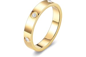 Tidefire Stainless Steel Love Friendship Ring for Men Women Titanium Steel with Cubic Zirconia