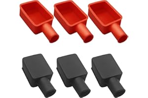 CANIPHA 6 Pezzi Copri Terminale Batteria, Protezione Terminale Batteria, Copri Batteria Isolante, Poli Positivo e Negativo in Gomma Morbida Copri Perno Connettore Tappo Montante Superiore per Auto Nave Moto