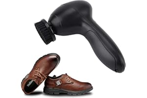 Leopacat Pulidor de Zapatos EléCtrico, InaláMbrico PortáTil Cepillo EléCtrico Mano Pulidor Limpiador Limpiabotas Cepillos Kit con Cepillo de Repuesto para Cuero Sofá Asiento De Coche Cuidado