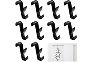 Mritrit 10 sztuk podwójnych haczyków na grzejnik łazienkowy z tworzywa sztucznego, haczyki na grzejnik łazienkowy do wieszania ręczników i grzejników łazienkowych (czarne)