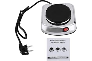 Jadpes 500W Potencia Estufa eléctric, función Portátil Mini Control de Temperatura Ajustable Placa Caliente Calentador de café para Dormitorio Oficina Home Camp (Enchufe de la UE 22