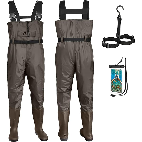 KaloKLU Cuissardes Réglables PVC 100% Imperméables - Bottes De Pêche Et Chasse Pour Homme Et Femme