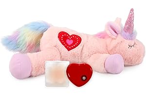 ALL FOR PAWS Unicorno con Battito Cardiaco per Cuccioli - Peluche Anti-Stress con Funzione Rilassante e Sacchetti Riscaldanti, Giocattolo per Cane per Ansia da Separazione e Aiuto al Sonno (Unicorno C