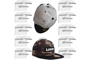 HNLMZ Porta Cappelli,10 Pcs Autoadesivo Ganci per Berretti da Baseball,Cappelli Curve Ganci,Adatto a Tutti i Tipi di Cappelli, Sciarpe, Borse, Asciugamani, Cuffie (Trasparente)