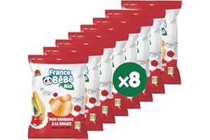 FRANCE BéBé BIO - Biscuit de maïs soufflé à la tomate BIO - Vegan - Lot 8 sachets de 20g