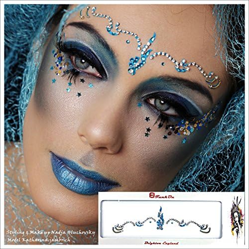 BLUE BRIDAL BINDI/BROW JEWELS - Full 40-50 SET- TIKKA INDIAN WEDDING -GLITTER DIAMANTE CRYSTAL -FESTIVAL FACE GEM- TATTOO - BODY ART -JEWEL-WATER NYMPH BBBLW