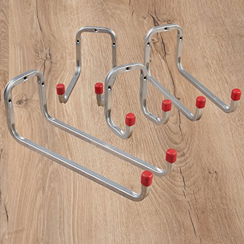 GedoTec® PROFI Gerätehaken DUO Doppel-Wandhaken Schraubhaken Allzweckhaken Haken Stahl verzinkt | Tiefe 250 x Höhe 120 x Breite 98 mm | Tragkraft 40 kg | Markenqualität für Ihren Wohnbereich - 5