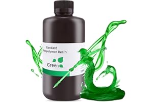 ELEGOO Resina Rápida Estándar, 405nm Resina de Fotopolímero de Resina de Curado UV con Alta Precisión y Curado Rápido Para Impresora LCD 3D Transparente verde 1000G