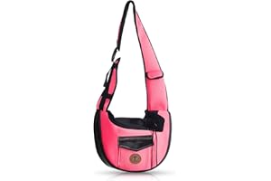 PETCUTE Borsa Trasportino Cane Gatto Traspirante Borsa da Viaggio per Cani Tracolle Trasportino da Passeggio Zaino per Animale Domestico Piccola Taglia Rosa