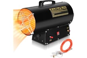 EINFEBEN Souffleur à gaz avec tuyau de gaz de 1,2 m et soupape de réduction de pression de 700 mbar en acier inoxydable, allumage piézo 220 V et poignée de transport (30 kW)