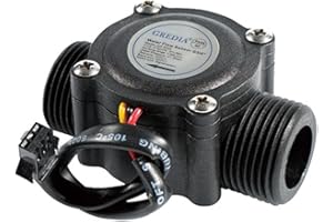 GREDIA 3/4" Water Flow Sensor Food-grade Switch Hall Effect Flowmeter Fluid Meter Counter 1-60L/min