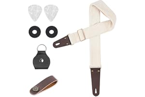 Czzmy Tracolla per chitarra, cinghie per chitarra con estremità in pelle,serrature della cinghia e plettri per chitarra