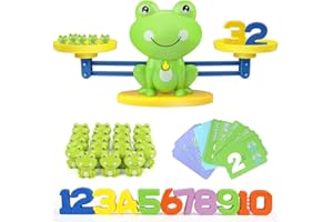 GILOBABY Lernspielzeug Mathe-Spiel, Montessori Spielzeug für Kinder mit Waage und Zubehör, Lernspiele Kinderspielzeug Geschenk für Jungen Mädchen ab 3 Jahre (Frosch)