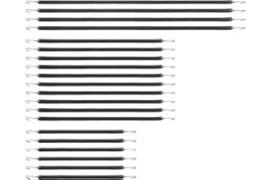 VEVOR 20 Pezzi di Corda Elastica Piatta, Cinghie Elastiche Resistenti da 20 mm con Ganci a S in Acciaio, Include Corda Elastica da 381 mm, 533 mm, 914 mm, per Merci, Teloni, Camion e Tende, Nero