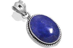 JEWELOPORIUM 925 Sterling Silver Handmade Pendant for Women 12x16 Oval Gemstone Costume Silver Jewelry for Gift (99538_P)