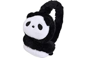INELIHOO Kinder Niedlicher Panda-Ohrenschützer Verstellbare Kunstfell Ohrenwärmer für Mädchen Jungen Warme Winter Flauschig Ohrenschützer Ohrenwärmer mit Tiermuster Verdickt Plüsch Ohrenschutz für Outdoor Ski