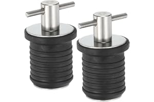 Dilireba 2 Pièces Bouchons Bateau, Bouchons de Vidange de Bateau, Bouchons De Vidange à Poignée en T, Bouchon de Vidange de Bateau, 23mm Bouchon de Vidange en Acier Inoxydable pour Bateau Marin