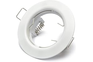 ‎LU-MI Lu-mi 1x Recessed Spotlight GU10 Set - 1 Piece Mounting Frame White Includes GU10 Socket for LED or Halogen Bulbs, Round
