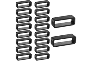 Giantree 16-Pack Watch Band Keepers, 20mm/22mm Black Silicone Watches Straps Ring, Replacement Watch Strap Ring, Suitable for Smart Sports Watches Accessories