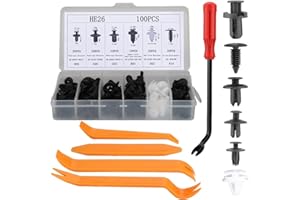 HISDRICUS 105 Clips de Fixation Voiture, Rivet Plastique， Ensemble avec Différents Types de Clips de Garniture de Porte et Clips en Plastique Universels pour Pare-Chocs, pour Répondre aux Besoins