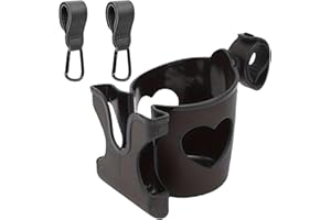 LOUUUOU 3PCS Pram Cup Holder Universal Set, Pram Cup and Phone Holder, Durable Phone Holder for Prams Suitable for Baby Strollers, Bicycles Treadmills and Wheelchairs