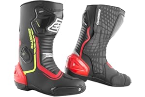 Bogotto Race-X Stivali Moto, nero/rosso/giallo, 46