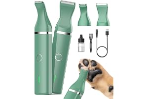 oneisall tasstrimmer för hundar tyst hundklippningsmaskin tass rakmaskin hund för tassar, ögon, öron, ansikte, kropp (Vit) (G