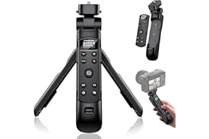 HANPUSEN for Sony Tripod Wireless Shooting Grip with Shutter Release - Mini-Tripod with Rechargeable Remote Control for ZV-E10/ZV-E1/ZV-1/ZV-1F/RX100 VII/RX0 II/A6700/A6400/A6600/A7 III/FX3/FX30 - for Vlogging