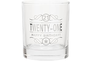 MATURI Vaso con inscripción en caja para 21 cumpleaños