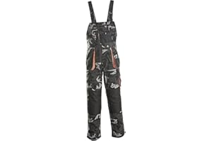 Terratrend Job 3229-58-6210 Größe 58 Herren Latzhose, Camouflage/Grau/Schwarz