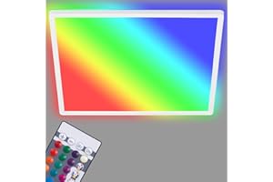 BRILONER Leuchten - LED Panel, Deckenleuchte dimmbar, Deckenlampe, RGB, Farbsteuerung, Backlight, inkl. Fernbedienung, 15 Watt, 1.850 Lumen, 4.000 Kelvin, Weiß, 293x293x28mm (DxH)