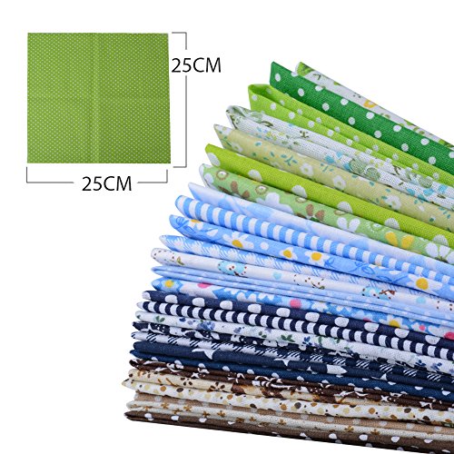 (100% Baumwolle) 42 Stück 6 Farbsystem Patchwork Stoffe 25 x 25 cm Bunte Baumwollstoff Set Stoffpaket DIY Baumwolltuch Stoffreste Paket Stoffpakete - 2