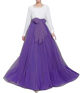 Women Wedding Long Maxi Puffy Tulle Skirt Floor Length Line