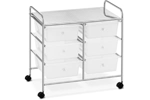 PHYSA WELLNESS & LIFESTYLE Physa Carrito para Cosméticos Carro De Peluquería Physa RR-22 (Bastidor Fabricado En Metal Cromado, Carga Máxima 38 kg, 6 Cajones)