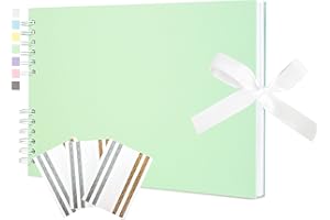 Hiwhy Album fotografico per ritagli 40 pagine bianche Libro dei ricordi 29 x 21,5 cm Libro degli ospiti Album per ritagli Accessori con adesivi angolari per Baby Shower, Matrimonio, Viaggi