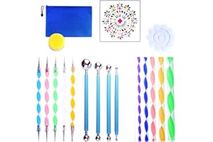 BJ-SHOP Arte Mandala Kit de Pintura Mandala para Pintar Rocas Mandala Painting Dotting Stencil Dot Mandala Kit 21PCS