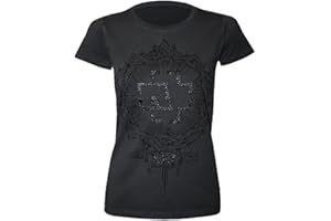 Rammstein Women's Girlie Shirt XXI, Official Band Merchandise Fan Shirt Black with Silver Metallic Front Print