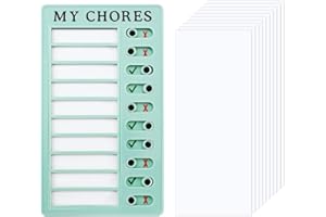 Bekecidi Lista kontrolna, codzienna lista rzeczy do zrobienia, tablica kontrolna, 10 papierowych tablic kontrolnych, z tworzywa sztucznego, dla dzieci i dorosłych (zielona)