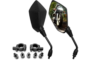 Tosucs 8mm 10mm Espejo Retrovisor Moto con Abrazadera 7/8" Retrovisores Moto Universal para Street Cars Universal Scooters