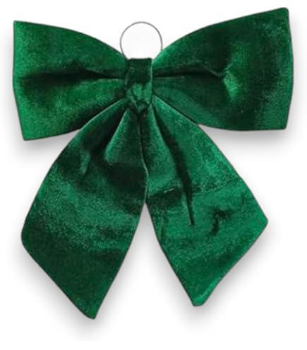 Fiocco Natalizio In Velluto Oro 28cm - Addobbo Albero Di Natale, Stile Shabby Chic - Foto 12