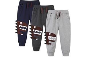 Lengender Pantaloni di Sportivo Ragazzo Bambini Jogging Cotone Cartoon Ricamo Dinosauro
