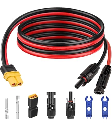 Cavo Di Prolunga Per Pannelli Solari Cleqee - Connettori 5,5 Mm X 2,1 Mm, 16 AWG, 1,4 M | Compatibile Con Generatori Portatili - Foto 4