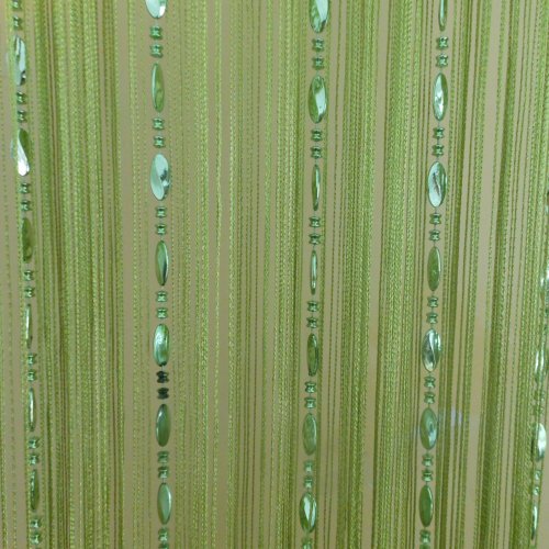 Tangpan 100cmx200cm Deorative Bright Buttons Beaded Door Curtain Room Divider Window Fly Screen Color Green by Tangpan - 5